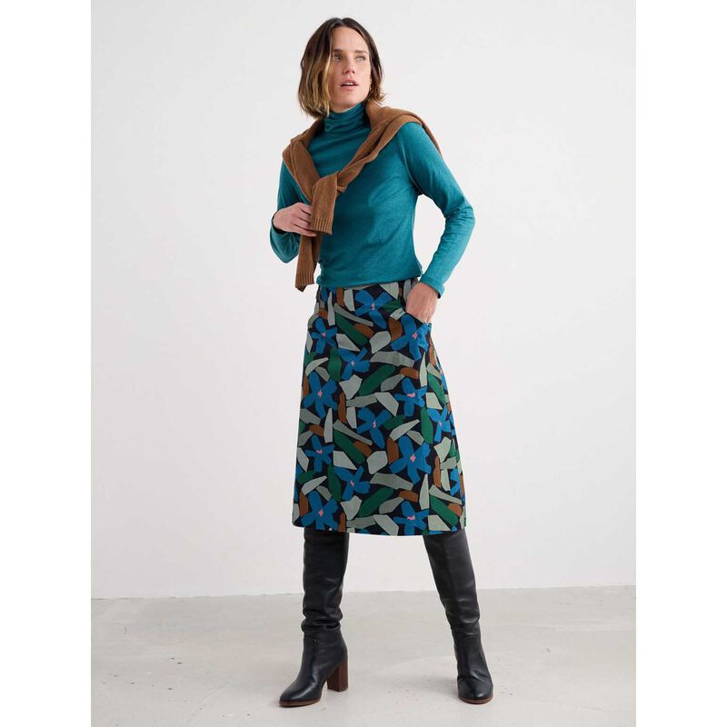 Seasalt Cornwall Forest View Skirt Zennor Flower Onyx image number 2